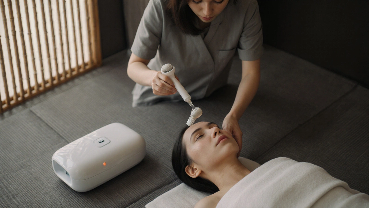 В Японии процедура с микроиглами и ультразвуком без инъекций в спокойной обстановке.