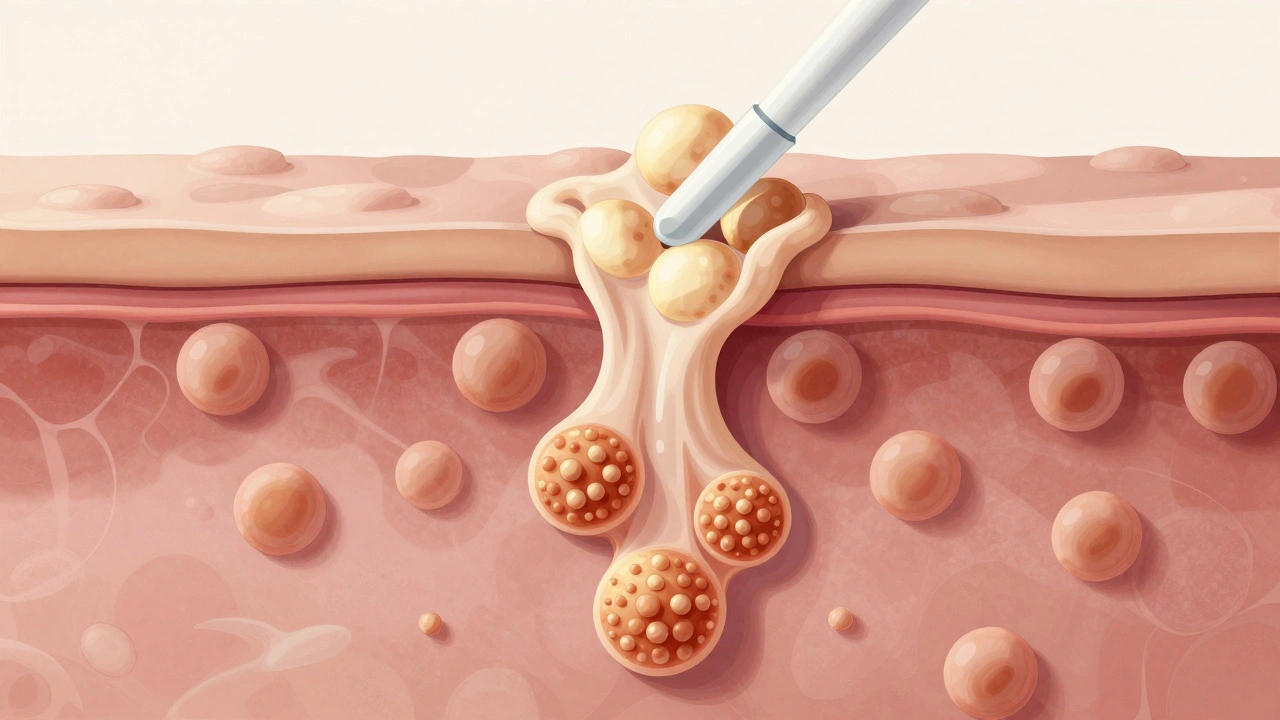 Схема действия ТСА-пилинга: раствор удаляет избыток меланина в коже.