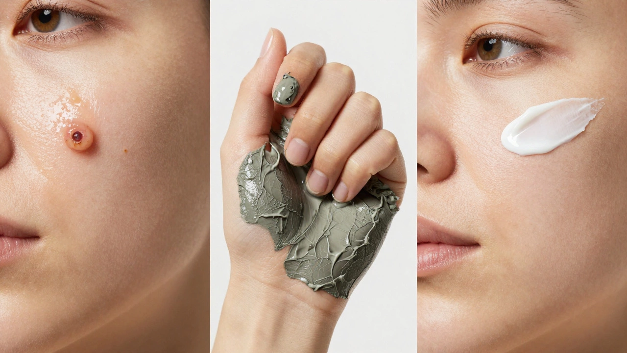 Сравнение забитого поры и здоровой кожи после правильного ухода: от загрязнения к очищению.